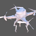 Smart Machine Drone With Multi Rotor Design And Mechanical Leg Structure 3d model