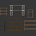Modern Wooden and Metal Open Shelves with Multi Tiered Design for Home Decor