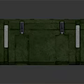 Green Storage Box With Metal Clasps And Straps Durable Fabric Construction