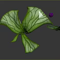 Unique Decorative Plant With Curved Green Stems Lush Leaves and Small Purple Fruits