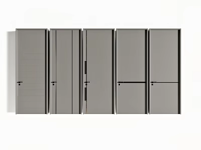 Modern Hinged Doors Design For Wardrobe Cabinet With Sleek Gray Panels And Multiple Units 3d model