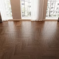Modern Herringbone Wooden Flooring With Warm Natural Tone In Interior Space