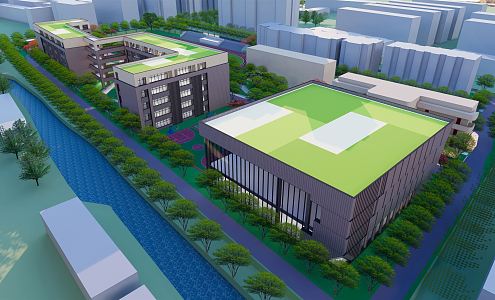 Modern School Xuzhou Twenty-four Middle School 3d model