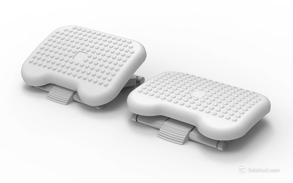 Ergonomic White Household Footrests With Dotted Surface And Foldable Support 3d model 