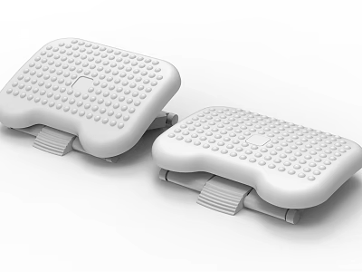 Ergonomic White Household Footrests With Dotted Surface And Foldable Support 3d model