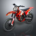 Red And Black Dirt Bike Motorcycle With Monster Energy Logos And Large Tires