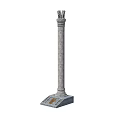 Stone Landscape Column With Decorative Top Statues And Engraved Base