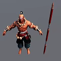 Modern game character Wu Song character image 3d model
