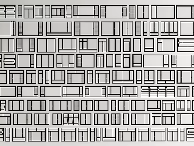 Black And White Abstract Pattern With Various Rectangles In Different Sizes And Shapes 3d model