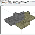 Modern Simple Single Sofa Module Sofa 3d model