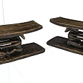 Black Arched Pillows With Hand Carved Base Design For Home Decor