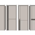 Modern Hinged Door Designs For Home Interior With Different Panel And Handle Styles 3d model
