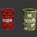 Festive 2026 Christmas Decorative Containers Red Green With Stars Santa And Candy Canes