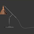 Industrial Copper Table Lamp Featuring Adjustable Metal Arm And Round Base
