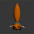 Cute Orange Fox Cartoon Character In Blue Overalls With Big Ears And Open Arms