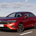 Red Honda Modern Sedan With Sleek Exterior Design And Black Alloy Wheels On Highway