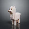 Cute White Alpaca Shaped Ceramic Figurine for Home Living Room Decoration