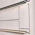 Modern Linear Chandelier With Sleek Black Metal Structure For Interior Decoration 3d model