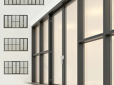 Modern Casement Windows With Aluminum Frame And Double Glazed Glass For Residential Exteriors 3d model