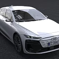 Audi White Electric Sedan With Modern Design Sleek Lines LED Headlights And Black Wheels