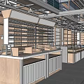Modern Store Interior Design With Shelves Display Areas Green Walls And Yellow Decor