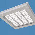 Modern Ceiling Design Featuring White Grid Panels And Recessed Lighting Trim 3d model