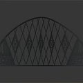 Arched Metal Decorative Structure With Geometric Diamond Patterns And Intricate Cutouts