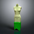 White Body Dress Form Mannequin With Green Base For Clothing