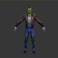 Man In Brown Leather Jacket Gray T-Shirt And Blue Jeans Standing Pose