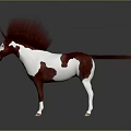 Red and White Horse Character with Dark Spiky Mane in 3D Rendering