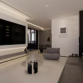 Minimalist Restaurant Sofa Coffee Table Dining Table and Chair Combination Ornaments 3d model