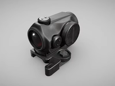 Tactical Weapon Scope with Black Housing Adjustable Knob and Quick Release Mount 3d model