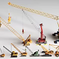 Other Model Cranes Including Tower Mobile And Construction Types In Colors 3d model