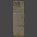 Three Stacked Concrete Blocks With Gray Rough Surface For Construction Use