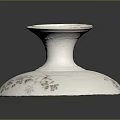 Decorative White Ceramic Candle Holder With Floral Leaf Pattern And Elegant Design 3d model