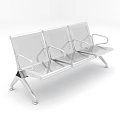 Modern Metal Public Bench With Three Seats And Armrests For Public Spaces