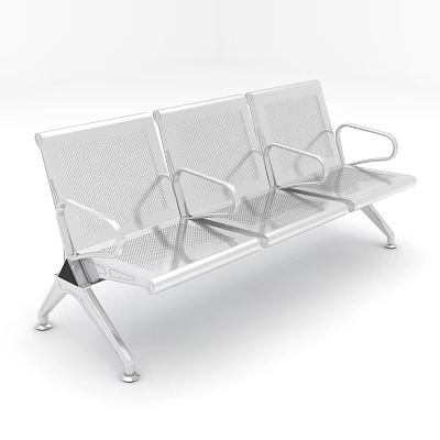 Public stainless steel bench 3d model