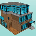 Modern Detached Villa With Multi Story Design Large Glass Windows And Dark Roof