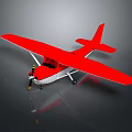 Red Passenger Plane Model With Single Propeller And White Fuselage 3d model