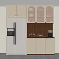 Middle Style Wine Cabinet Sideboard 3d model