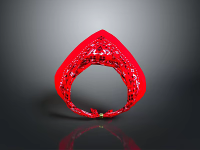 Red Decorative Bracelet With Intricate Hollow Patterns And Shiny Reflective Surface Design 3d model