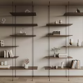 Modern Wooden Shelving Unit With Multiple Layers Displaying Decorative Books Vases And Home Decor Items