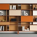Modern Middle Ancient Bookcase Middle Ancient Style Bookcase Multi-layer Bookcase Open Bookcase Decorative Cabinet 3d model