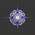 Modern Technical Equipment With Blue White Design Spiral Base And Antenna Parts