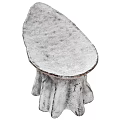 Sculptural Textured White Stool With Organic Curved Base And Modern Design