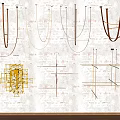 Various Modern Chandelier Designs With Metal Frames Geometric Shapes And Linear Structures 3d model