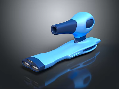 Stylish Blue Hair Dryer With Ergonomic Handle And Modern Design For Daily Use 3d model