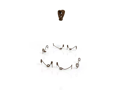 Durable Metal Equipment Components Featuring Hooks And Connectors For Industrial Applications 3d model