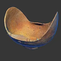Unique Artisanal Orange Bowl Featuring Textured Surface And Visible Cracks