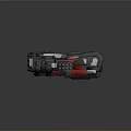 Sci Fi Mechanical Device Featuring Black Red Gray Color Elongated Structure And Control Panel 3d model